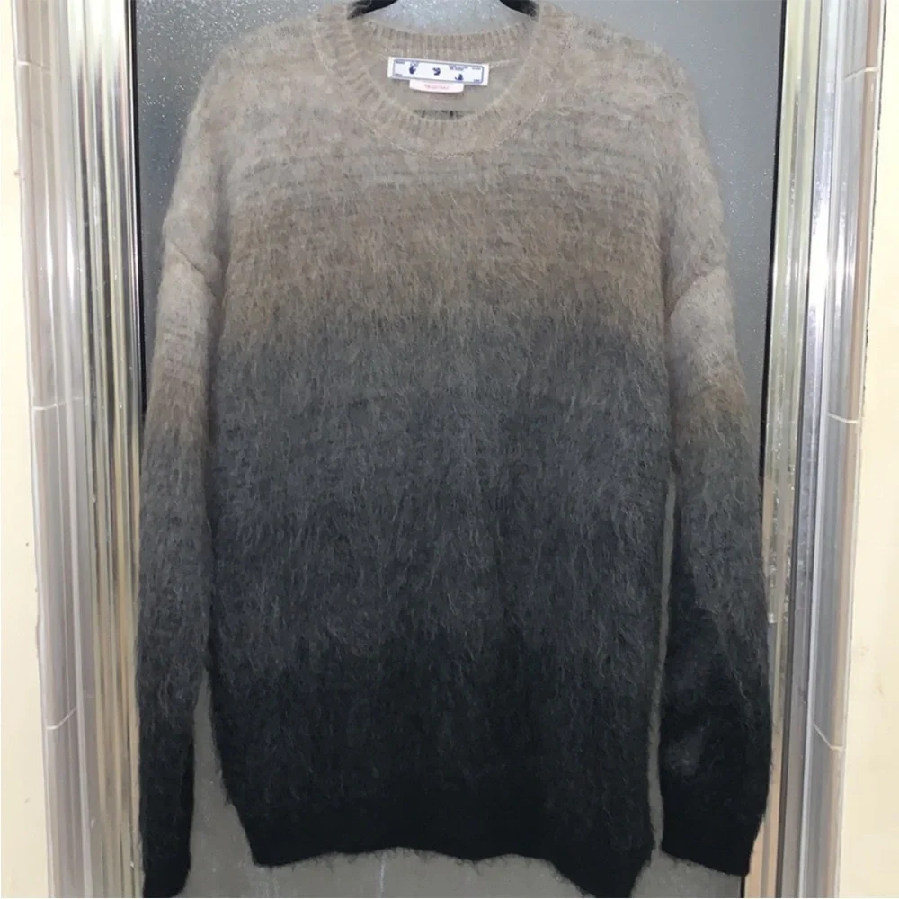 Authentic Off white Diag Arrow knit Mohair Blend Sweater